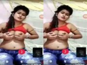 Cute Desi Girl Showing Her Boobs on Video Call Part 2