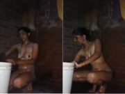 Cute Desi Village Girl Showing Her Boob and Bathing Part 6