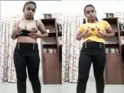 Horny Desi Girl Sucking her Boobs Part 11