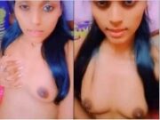 Today Exclusive- Super Cute Desi Girl Play with Her Boobs and Pussy