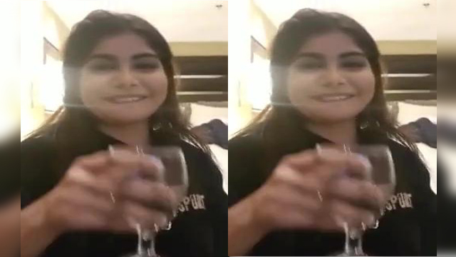 Desi cute call girl with clients in a hotel showing boobs