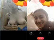 Today Exclusive –Cute Desi Girl Shows her Boobs On VC