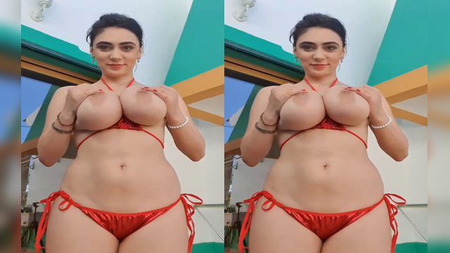 Cute Girl Uzlat Plays With Her Mega Size Boobs