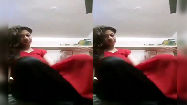 Beautiful suit girl making video for lover