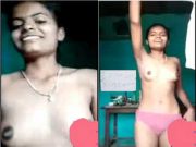 Today Exclusive -Cute Village Girl Shows her Boobs and Pussy To Lover On Vc