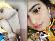Today Exclusive -Cute Desi girl Shows Her Boobs To Lover On VC