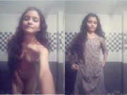 Today Exclusive- Cute Desi Girl Strip her Cloths and Shows her Boobs Part 1