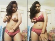 Today Exclusive- Super Horny Desi Girl Shows her Boobs and Fingering Part 3