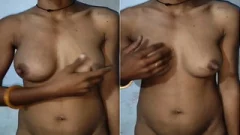Today Exclusive- Desi Bhabhi Shows Her Boobs and Pussy