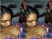 Today Exclusive- Desi Wife Boobs Video Record By Hubby
