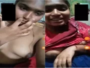 Today Exclusive- Desi Bangla Village Girl Shows Her Boobs and Pussy