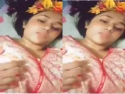Today Exclusive- Cute Bangla Girl Play with her Boobs part 3