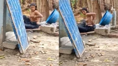 Village Bhabhi OutDoor Bathing Part 3