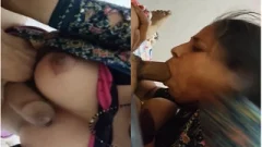 Hot Desi Wife Blowjob and Boobs Pressing