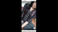 Hot Babe Pressing Boobs on Tango Live ~ with Partial Face