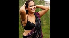Priyanka Flaunting Deep Cleavage, Sexy Armpits & Navel in Beach Saree Photoshoot